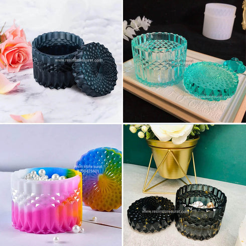 Diamond cut Jar Mould | Diamond cut Designer Box mould